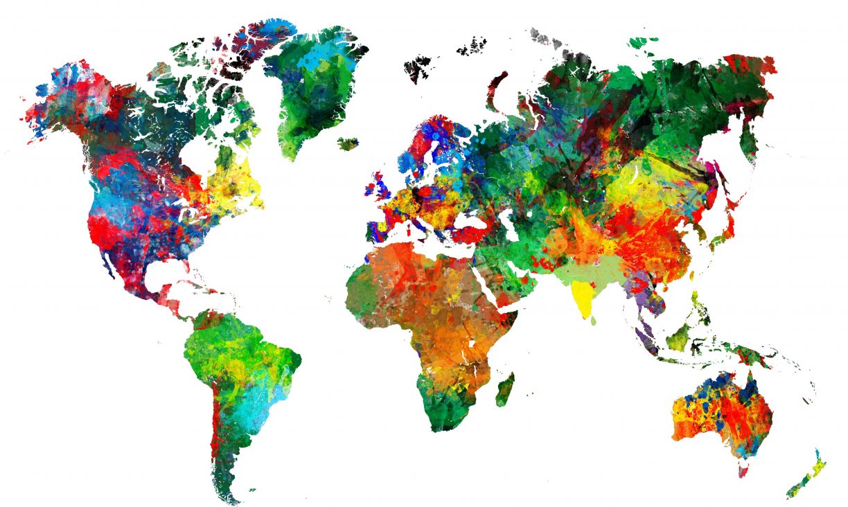 Colored World Map XXXL